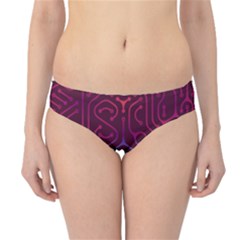 Circuit Hexagonal Geometric Pattern Background Purple Hipster Bikini Bottoms