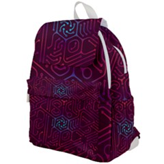 Circuit Hexagonal Geometric Pattern Background Purple Top Flap Backpack