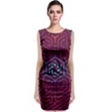 Circuit Hexagonal Geometric Pattern Background Purple Sleeveless Velvet Midi Dress View1