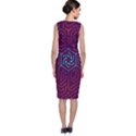 Circuit Hexagonal Geometric Pattern Background Purple Sleeveless Velvet Midi Dress View2