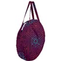 Circuit Hexagonal Geometric Pattern Background Purple Giant Round Zipper Tote View3