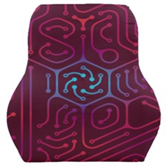 Circuit Hexagonal Geometric Pattern Background Purple Car Seat Back Cushion 