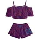 Circuit Hexagonal Geometric Pattern Background Purple Kids  Off Shoulder Skirt Bikini View1