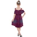 Circuit Hexagonal Geometric Pattern Background Purple Kids  Cut Out Shoulders Chiffon Dress View2