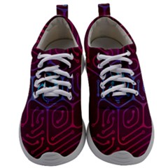 Circuit Hexagonal Geometric Pattern Background Purple Mens Athletic Shoes