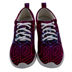 Circuit Hexagonal Geometric Pattern Background Purple Women Athletic Shoes