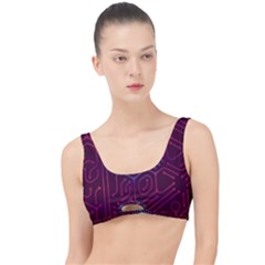 Circuit Hexagonal Geometric Pattern Background Purple The Little Details Bikini Top