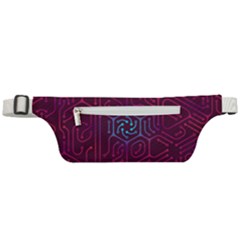 Circuit Hexagonal Geometric Pattern Background Purple Active Waist Bag