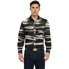 Water Lake Water Surface Reflection Nature Men s Long Sleeve Pocket Shirt 