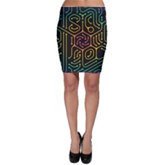 Circuit Hexagonal Geometric Pattern Background Pattern Bodycon Skirt