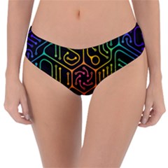 Circuit Hexagonal Geometric Pattern Background Pattern Reversible Classic Bikini Bottoms