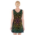 Circuit Hexagonal Geometric Pattern Background Pattern V-Neck Sleeveless Dress View2