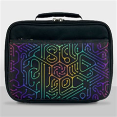 Circuit Hexagonal Geometric Pattern Background Pattern Lunch Bag