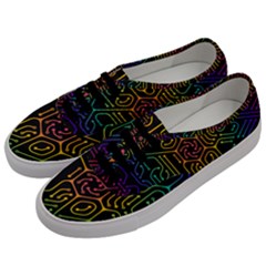 Circuit Hexagonal Geometric Pattern Background Pattern Men s Classic Low Top Sneakers