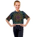 Circuit Hexagonal Geometric Pattern Background Pattern Kids Mock Neck Tee View1