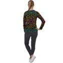 Circuit Hexagonal Geometric Pattern Background Pattern Women s Long Sleeve Raglan Tee View2