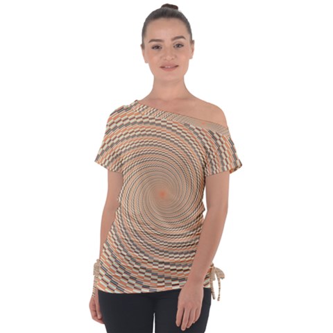 Background Spiral Abstract Template Swirl Whirl Off Shoulder Tie-up Tee by Jancukart