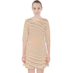 Background Spiral Abstract Template Swirl Whirl Quarter Sleeve Pocket Dress