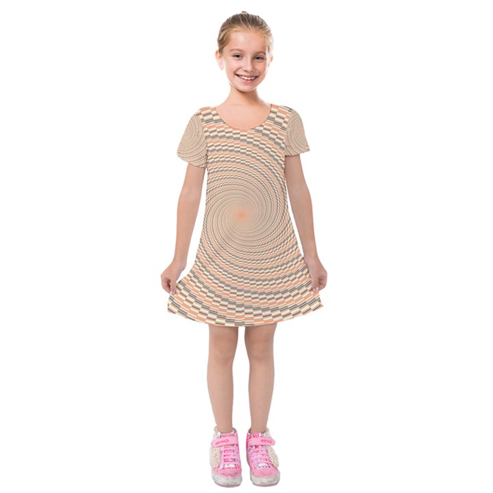 Background Spiral Abstract Template Swirl Whirl Kids  Short Sleeve Velvet Dress