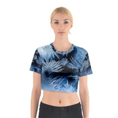 Pattern Frosty Frost Glass Cotton Crop Top by Jancukart