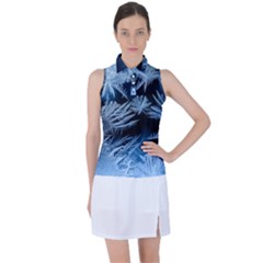 Pattern Frosty Frost Glass Women s Sleeveless Polo Tee by Jancukart