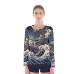 Sea Dragon Kanagawa Sea Monster Women s Long Sleeve Tee