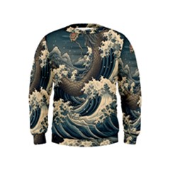 Sea Dragon Kanagawa Sea Monster Kids  Sweatshirt