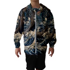 Sea Dragon Kanagawa Sea Monster Kids  Hooded Windbreaker