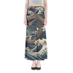 Sea Dragon Kanagawa Sea Monster Full Length Maxi Skirt