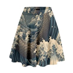 Sea Dragon Kanagawa Sea Monster High Waist Skirt