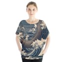 Sea Dragon Kanagawa Sea Monster Batwing Chiffon Blouse View1