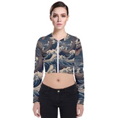 Sea Dragon Kanagawa Sea Monster Long Sleeve Zip Up Bomber Jacket