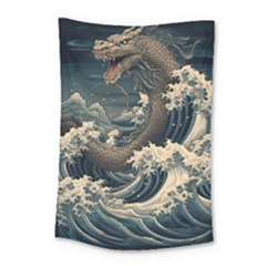 Sea Dragon Kanagawa Sea Monster Small Tapestry by Jancukart