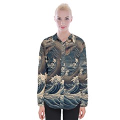 Sea Dragon Kanagawa Sea Monster Womens Long Sleeve Shirt