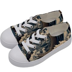 Sea Dragon Kanagawa Sea Monster Kids  Low Top Canvas Sneakers