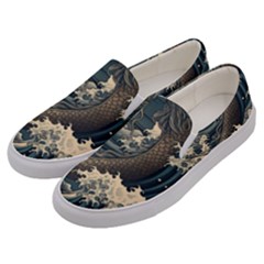 Sea Dragon Kanagawa Sea Monster Men s Canvas Slip Ons