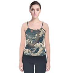 Sea Dragon Kanagawa Sea Monster Velvet Spaghetti Strap Top