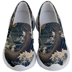 Sea Dragon Kanagawa Sea Monster Kids Lightweight Slip Ons