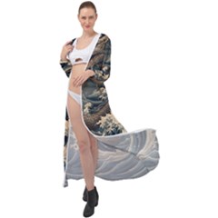 Sea Dragon Kanagawa Sea Monster Maxi Chiffon Beach Wrap by Jancukart