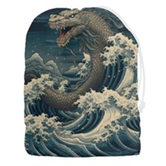 Sea Dragon Kanagawa Sea Monster Drawstring Pouch (3xl) by Jancukart