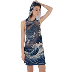 Sea Dragon Kanagawa Sea Monster Racer Back Hoodie Dress