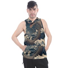 Sea Dragon Kanagawa Sea Monster Men s Sleeveless Hoodie