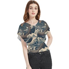 Sea Dragon Kanagawa Sea Monster Butterfly Chiffon Blouse