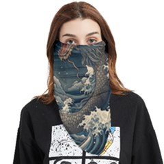 Sea Dragon Kanagawa Sea Monster Face Covering Bandana (triangle) by Jancukart