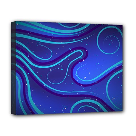 Spiral Shape Blue Abstract Deluxe Canvas 20  X 16  (stretched)