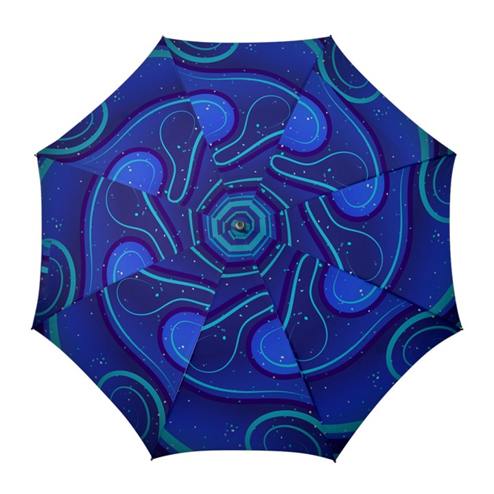 Spiral Shape Blue Abstract Golf Umbrellas