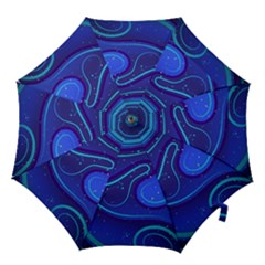 Spiral Shape Blue Abstract Hook Handle Umbrellas (small)