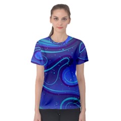 Spiral Shape Blue Abstract Women s Sport Mesh Tee