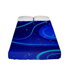 Spiral Shape Blue Abstract Fitted Sheet (full/ Double Size)