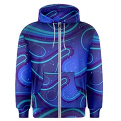 Spiral Shape Blue Abstract Men s Zipper Hoodie